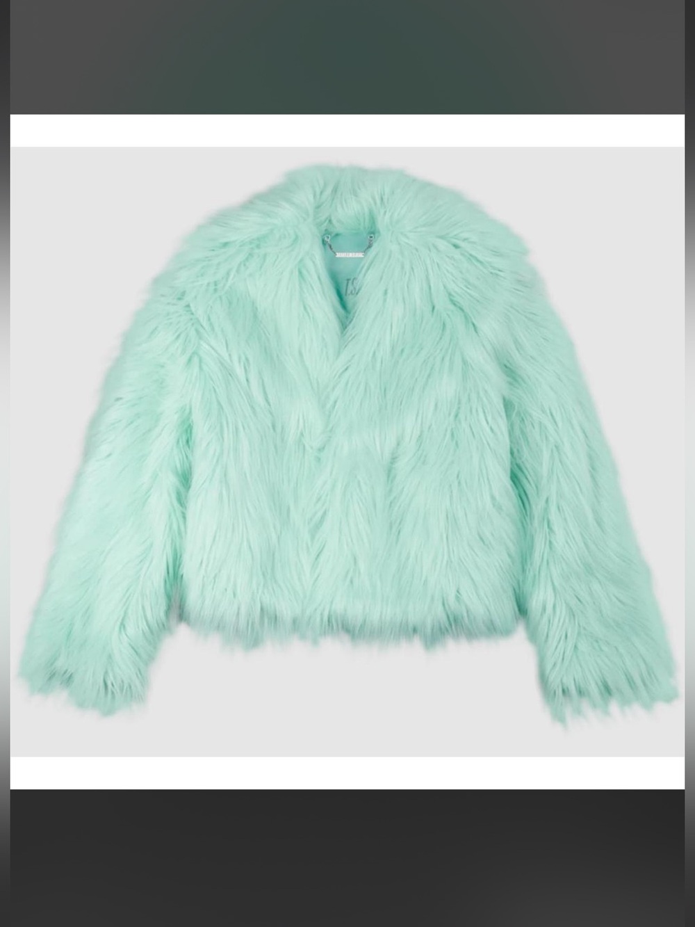 TAYLOR SWIFT THE LIFE OF A SHOWGIRL MINT GREEN FAUX FUR JACKET SOLD OUT& DUSTBAG